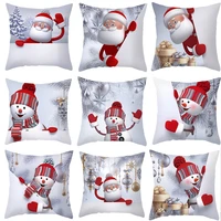 christmas snowman sofa cushion cover decorative pillowcase santa claus throw pillow cases home decor pillowcover 4545cm