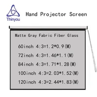 thinyou 60inch 72inch 84inch 100inch 120 inch 43 matte gray fabric fiber glass hand projector screen wall mounted curtain
