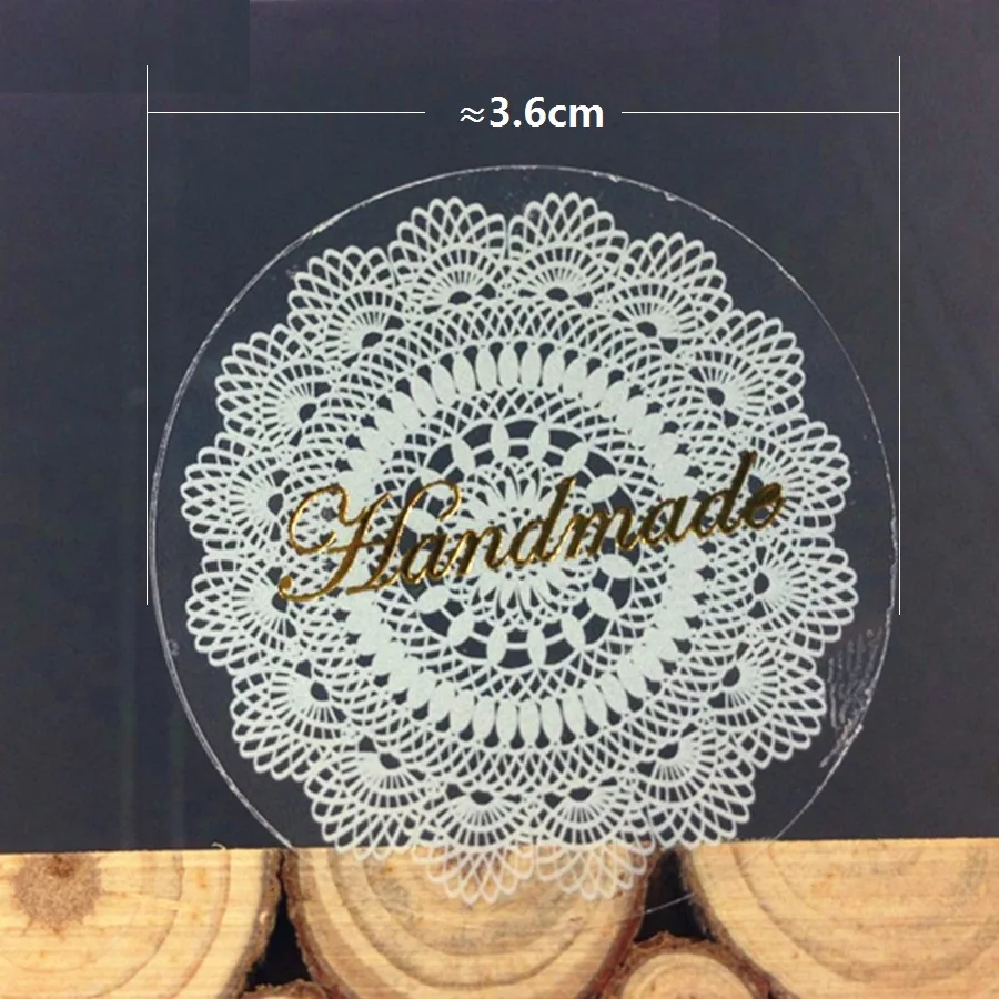 

80pcs/pack Round Lace Handmade Bronze Sealing Sticker Round Paper Label Kids Stationery Stickers