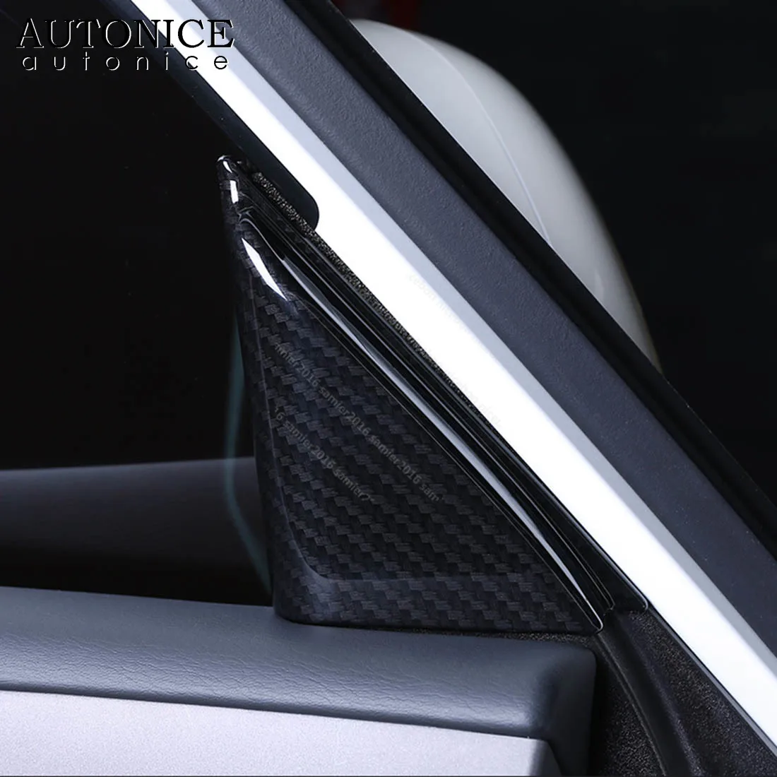 Цветная накладка из углеродного волокна на дверную колонку звуковое кольцо