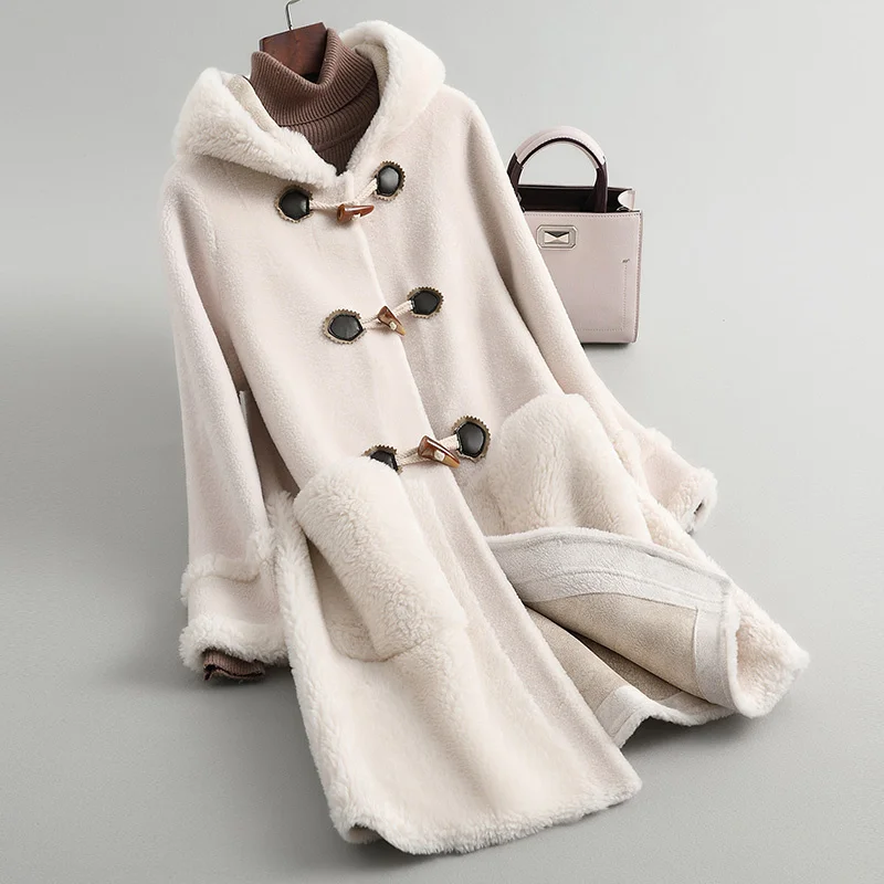 Пальто из натуральной шерсти женские меховые куртки овчины зимняя куртка