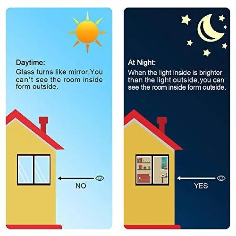 

Reflective Meter One Way Window Film Silver Mirror Window Tint Self-Adhesive Decal Glass Film for Home Privacy Protection