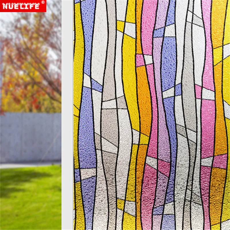 Антиклеевая статическая целлофановая цветная полоса оконная наклейка