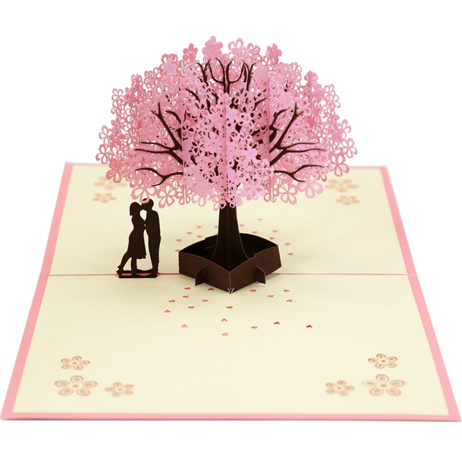 

3D Cherry Blossom Pops-Up Card Handmade Romantic Greeting Cards Gift for Wife Girlfriend Husband