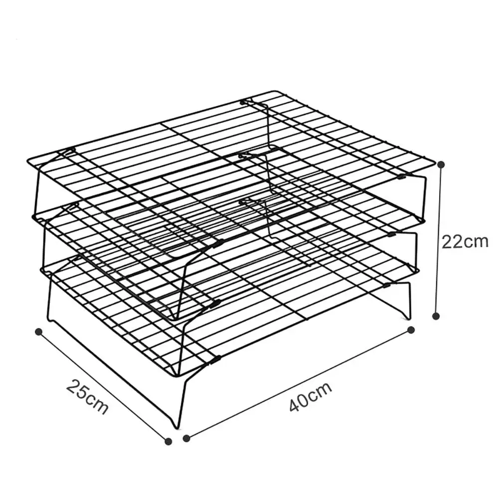 

Hot Sales!!! 3-Layer Non Stick Cake Cooling Rack Bread Cookie Bakery Shelf Food Baking Tool