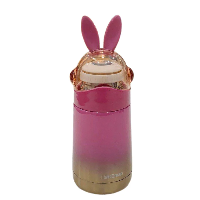 Детский термос Bunny Ears, чашка из нержавеющей стали с защитой от падения, экологически чистый, мультяшный, для детей, для мальчиков и девочек, посуда для напитков, портативная чашка 240 мл J248