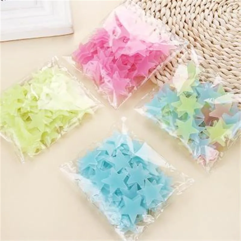 Флуоресцентные наклейки на стену в виде луны и звезд 100 шт.|Наклейки стену| |