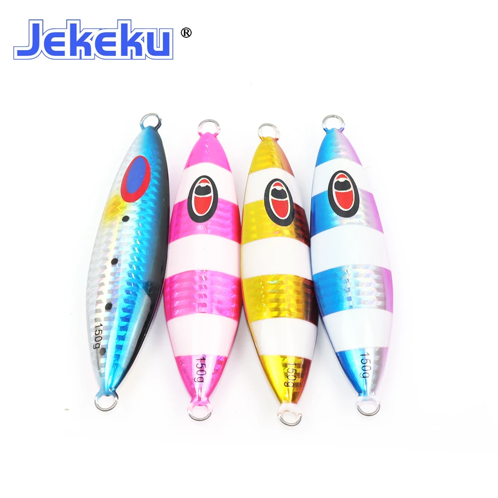 

JEKEKU 2021 4Pcs Slow Jigging Metal Lead Lure 150g 200g 250g Saltwater Metal Fishing Lure Artificial Bait