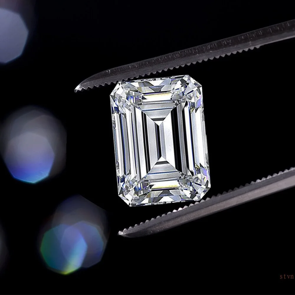 

Sona 5*7mm S925 Sterling Silver Emerald cut style boutique gift none allergic stud earrings luxury exquisite