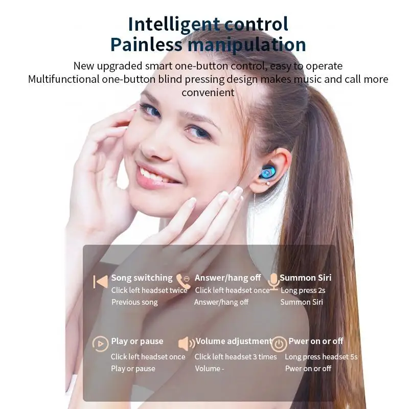 F9-7 беспроводные наушники Bluetooth три светодиодных дисплея бинауральные звонки Hifi