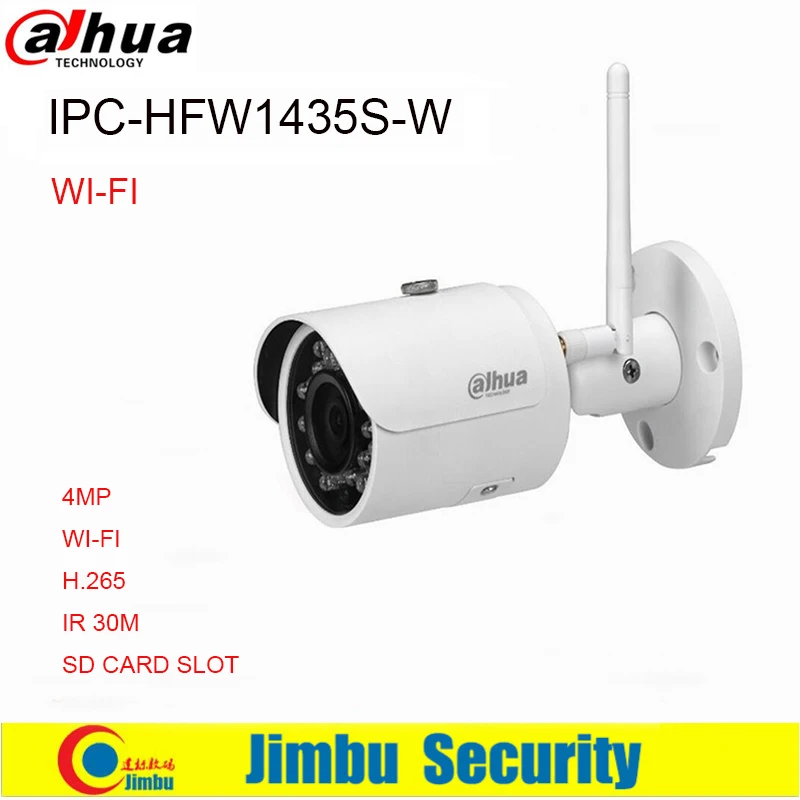 Сетевой видеорегистратор Dahua 4MP IP Камера IPC HFW1435S W Wi Fi IR30M IP67 ИК Мини пуля сети