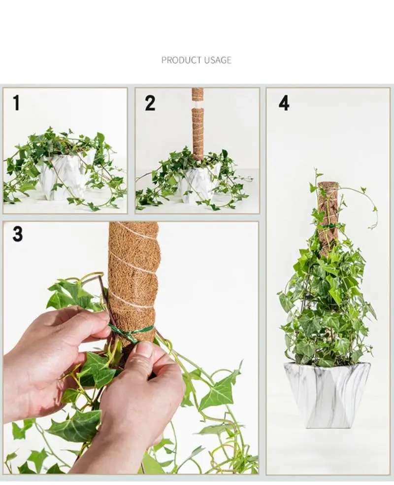 

Coir Moss Totem Pole Coir Moss Stick For Creepers Plant Support Extension Climbing Out/Indoor Garden Plants Decor 30/40/50cm