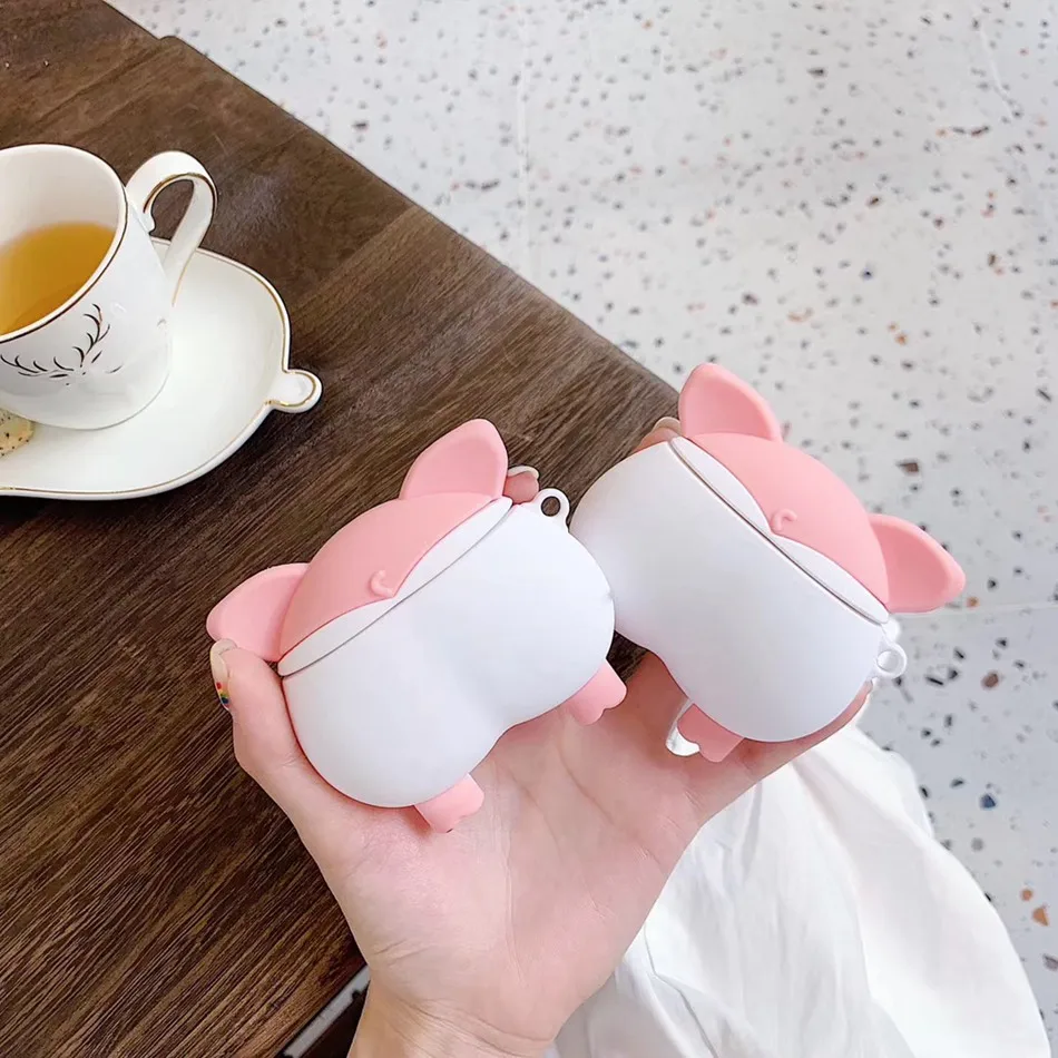 Чехол для наушников с кроликом медведем AirPods 2 милый силиконовый мультяшный чехол