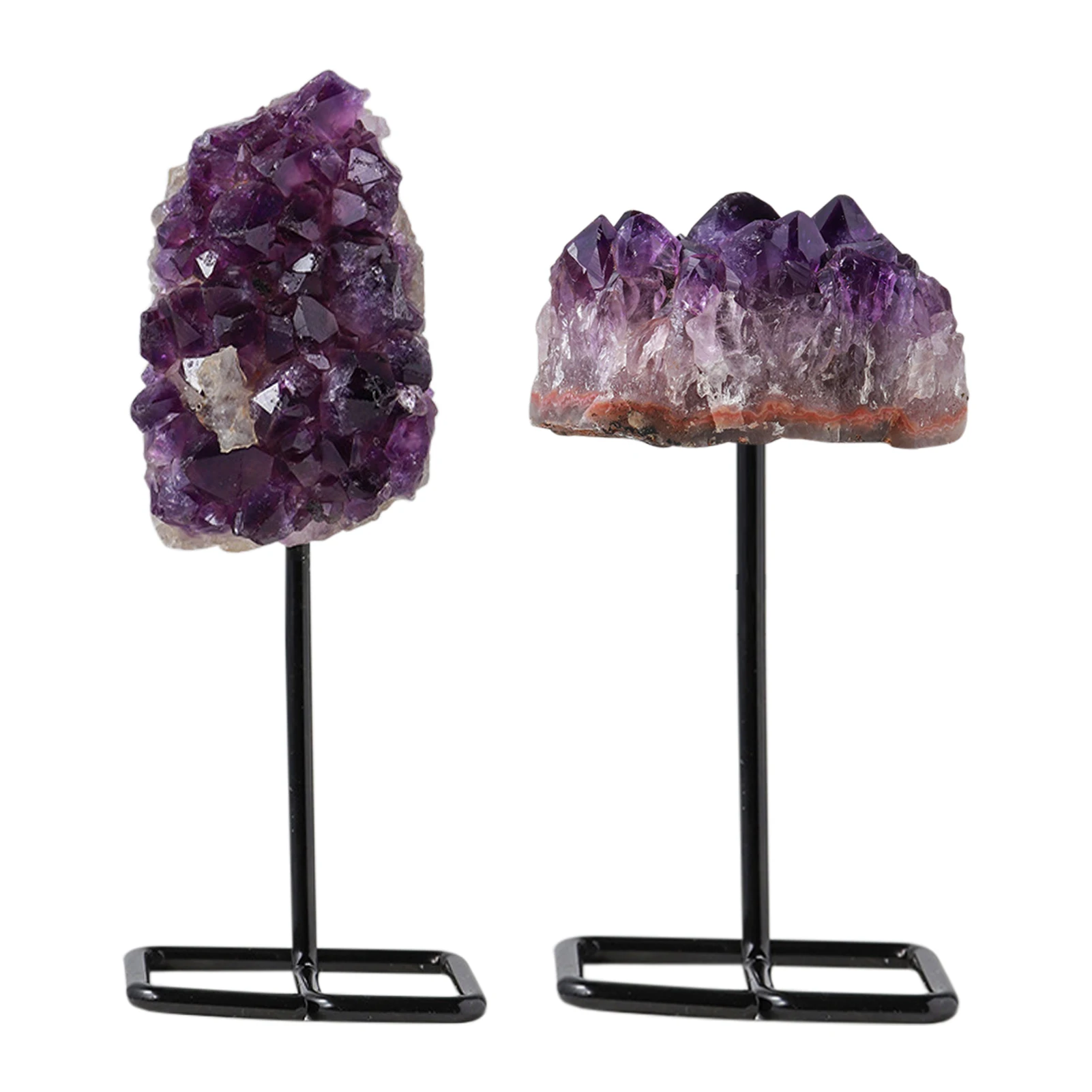 

Amethyst Healing Crystals Stone On Metal Stand Home Decorations Handmade Natural Amethys Small Ornament Unique Lucky Degassing