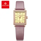 Часы наручные женские кварцевые в японском стиле, Элегантные Простые Модные Ретро-часы из натуральной кожи, подарок на день рождения, в коробке с надписью Julius