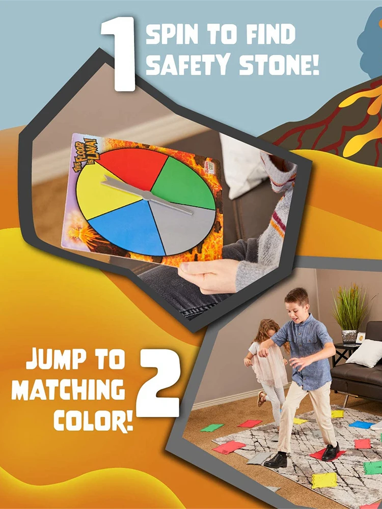 

Interactive Game Toy Fun Turntable Toy Across The 20 Dormant Volcano Tiles For Children Adult Interactive Games