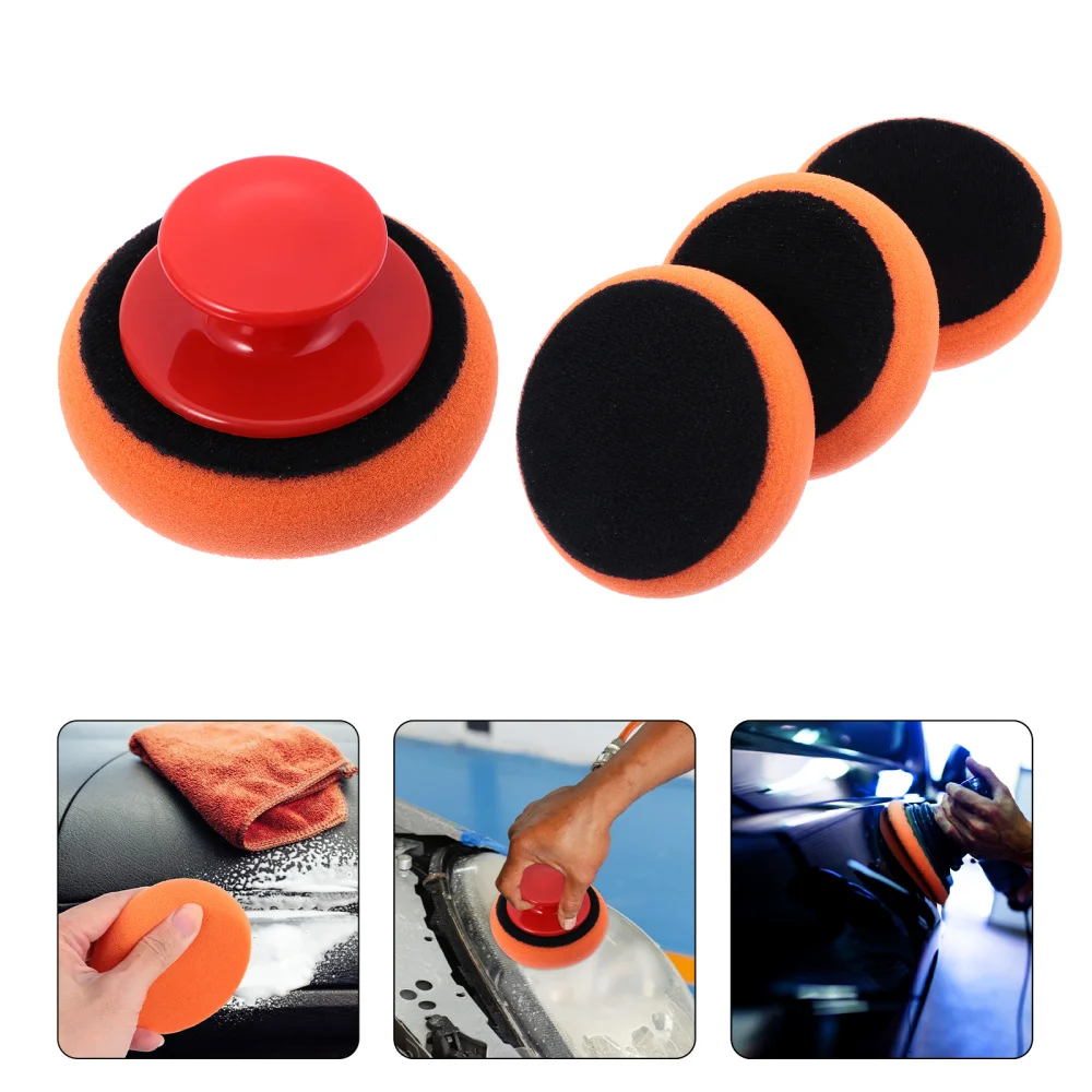 

1 Set Car Polishing and Waxing Pad Useful Buffing Sponge Pads with Handle