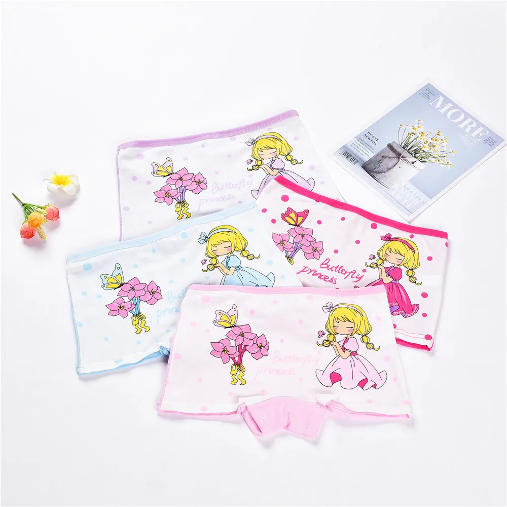 4 шт./лот Детские хлопковые трусики для девочек Милое детское нижнее белье с