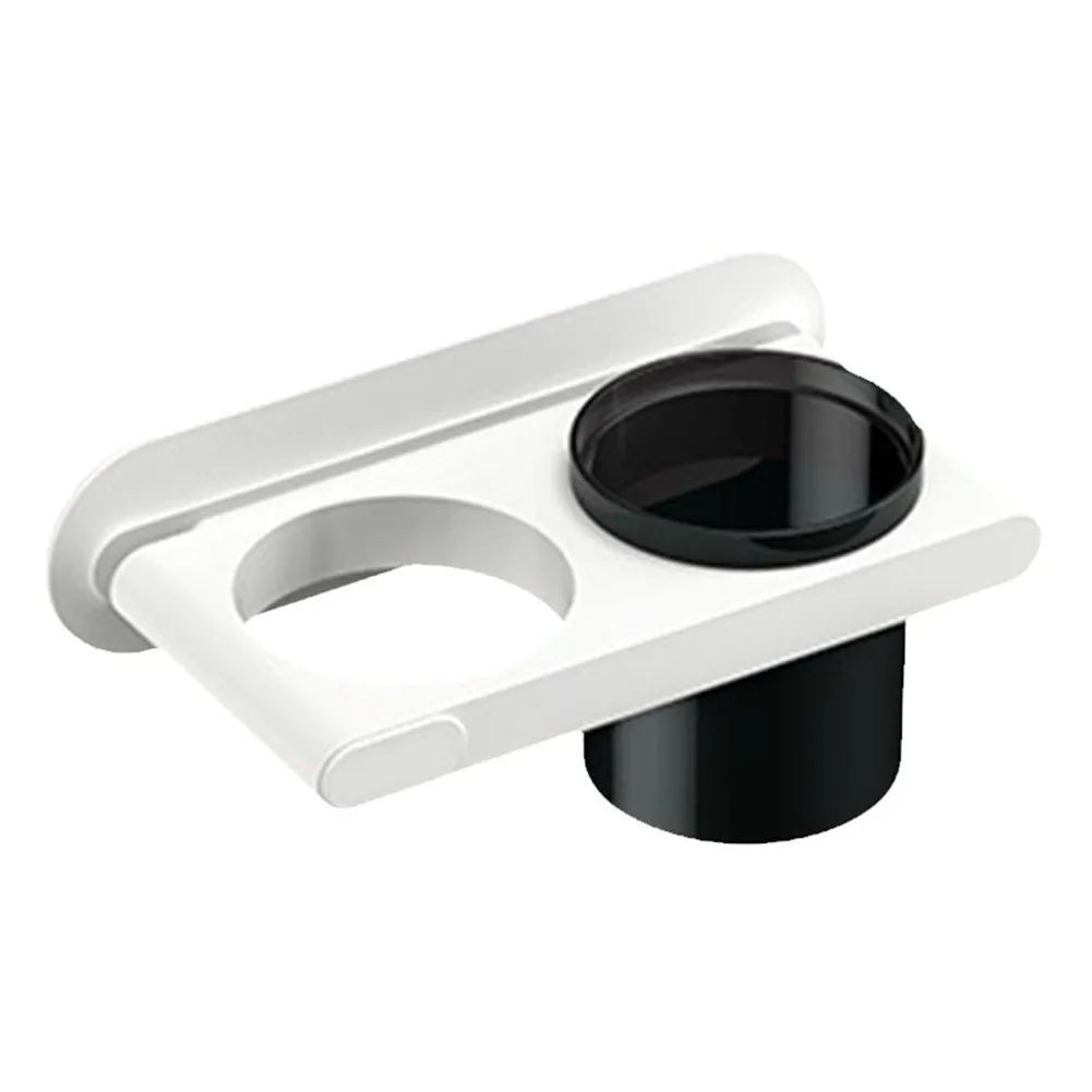 

Plastic Hair Dryer Holder with Wall Storage Cup Hair Dryer Shelf Bathroom Accessory Punch Free-30