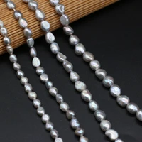 natural freshwater pearl beads high quality irregular gray pearl beaded for jewelry make diy necklace bracelet accessories 36cm