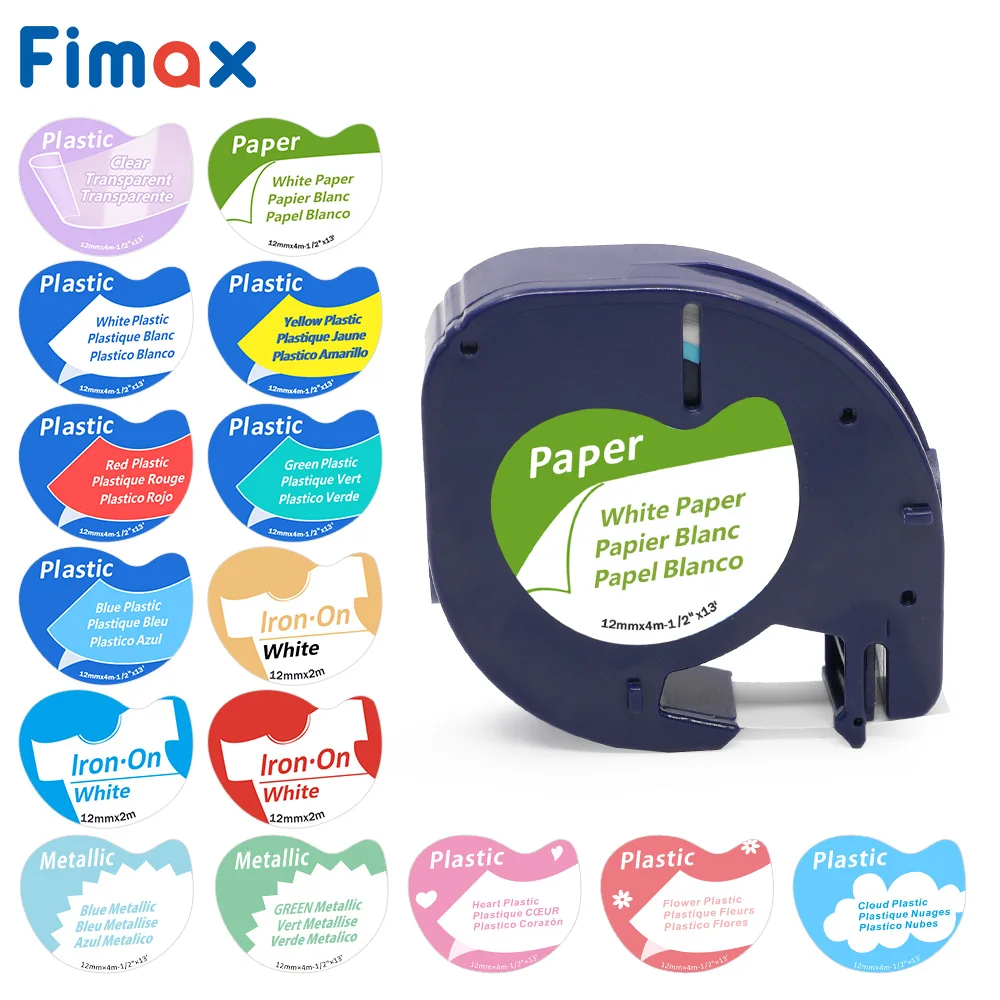 Fimax 91200 91201 совместим с лента DYMO LetraTag 12267 изготовитель пластиковых этикеток 91203 16951
