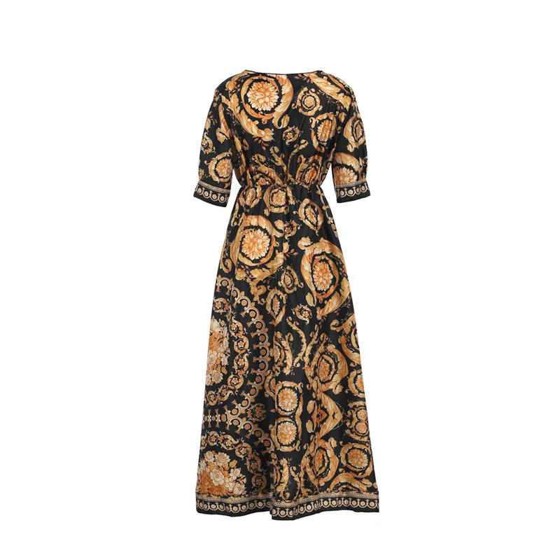 Женское длинное платье новое богемное пляжное с цветочным принтом в стиле бохо