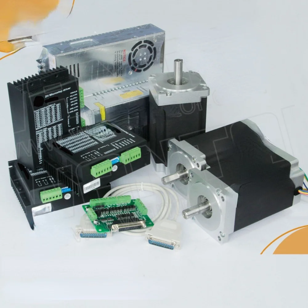 

3-осевой шаговый двигатель Nema 34 с драйверами 12N.m, 6.0A и 3 DQ860MA, 80VDC,7.8A * 3 pcs поставщики питания & DB25