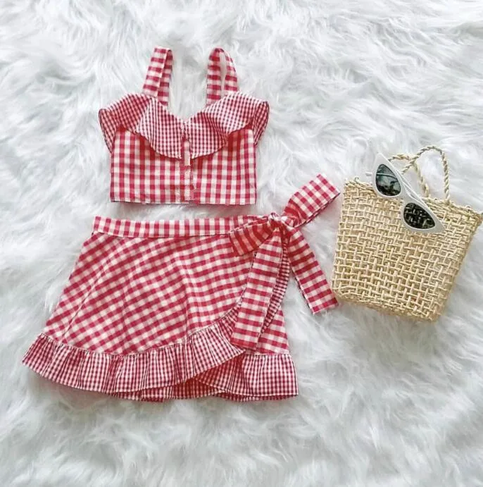 Пляжный хлопковый топ на бретельках и платье-бабочка для девочек весну лето 2019 |