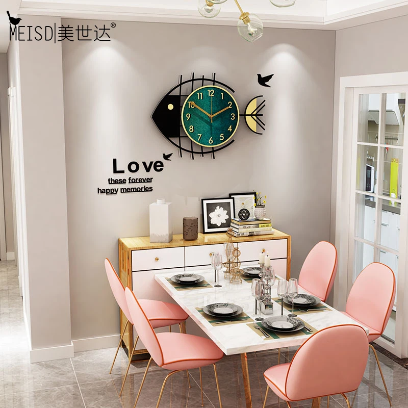 Креативные настенные часы в виде рыбок скандинавском стиле современный дизайн