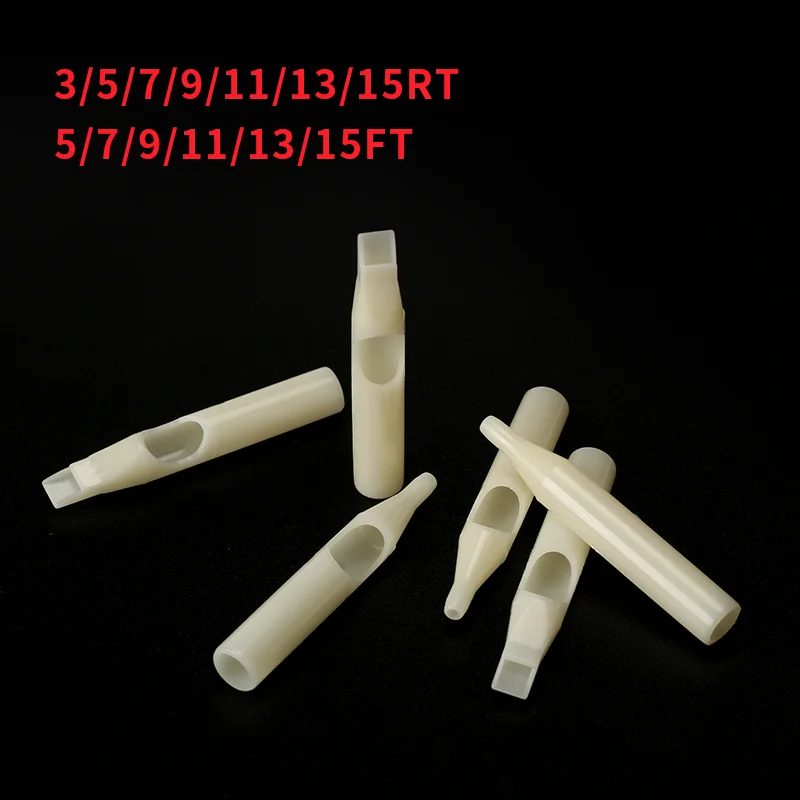 Пластиковые насадки для тату RT FT круглые плоские золотые стерилизованные