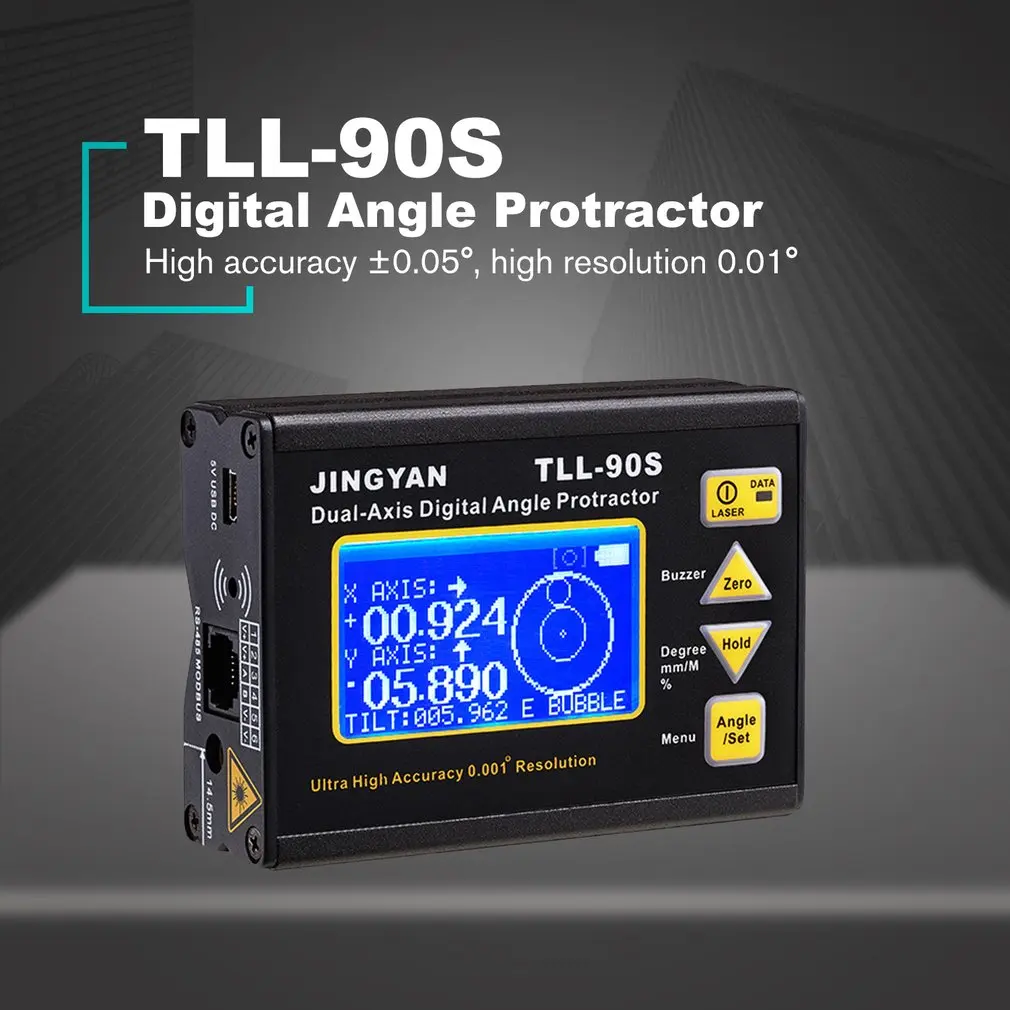 TLL-90S высокоточный лазерный Уровнемер ЖК-дисплей угловой измеритель 0 005 двухосный