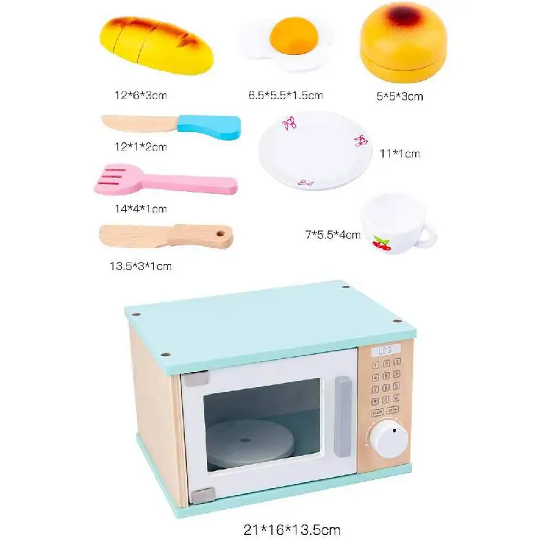 Игровой домик деревянная игрушка для детей миниатюрная еда в микроволновой печи