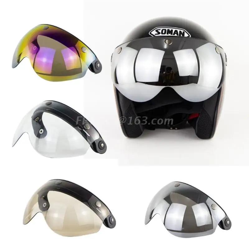 

W glasses 3 Snap 3/4 Helmet Shield with FLIP UP Hinge for TORC T50 Vintage Moto