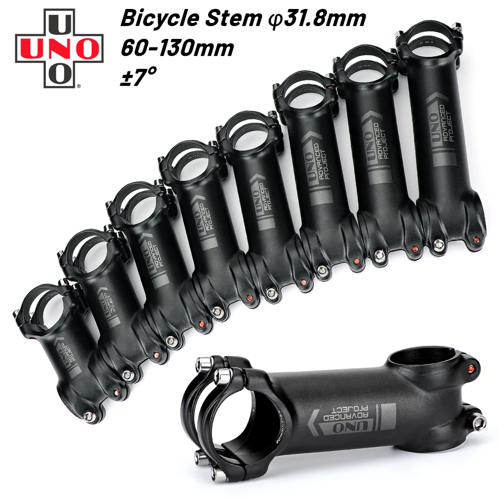 

UNO Ultralight Road Bike Stem 7 Degree MTB Bicycle Stem 31.8x60/70/80/90/100/110/120/130mm Kalloy Stem MTB Bicycle Power Parts
