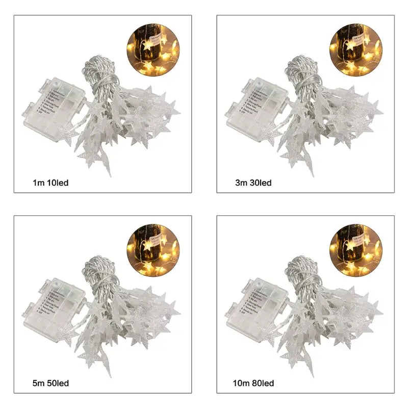 Светодиодный пересекающимися мигающими звездами в стиле Звездные войны белый