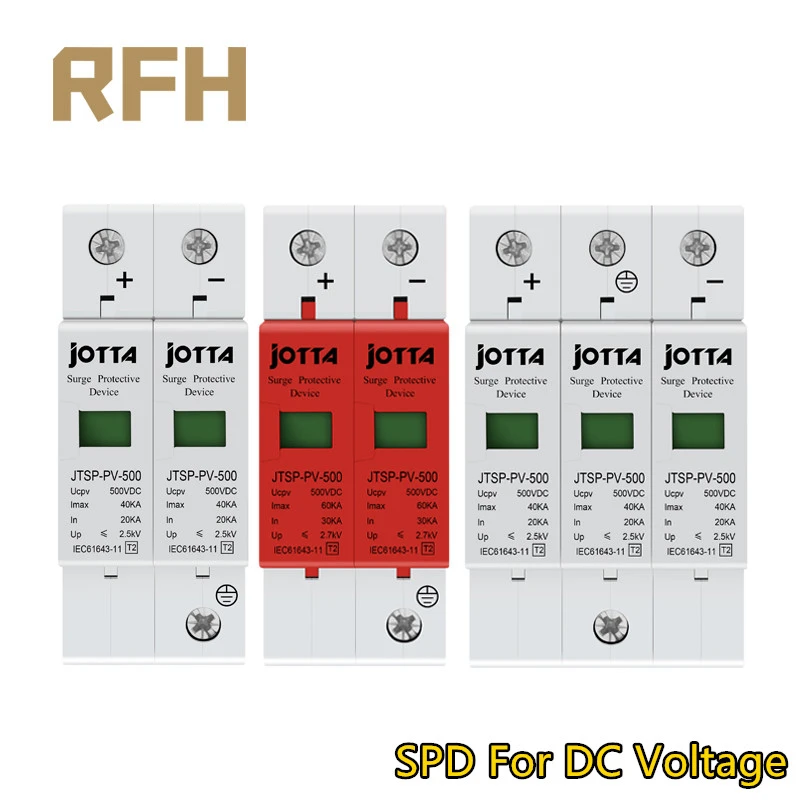 

SPD DC 500V 800V 1000V 2P/3P Surge Protective Device Low-voltage Arrester House din rail 2P/3P