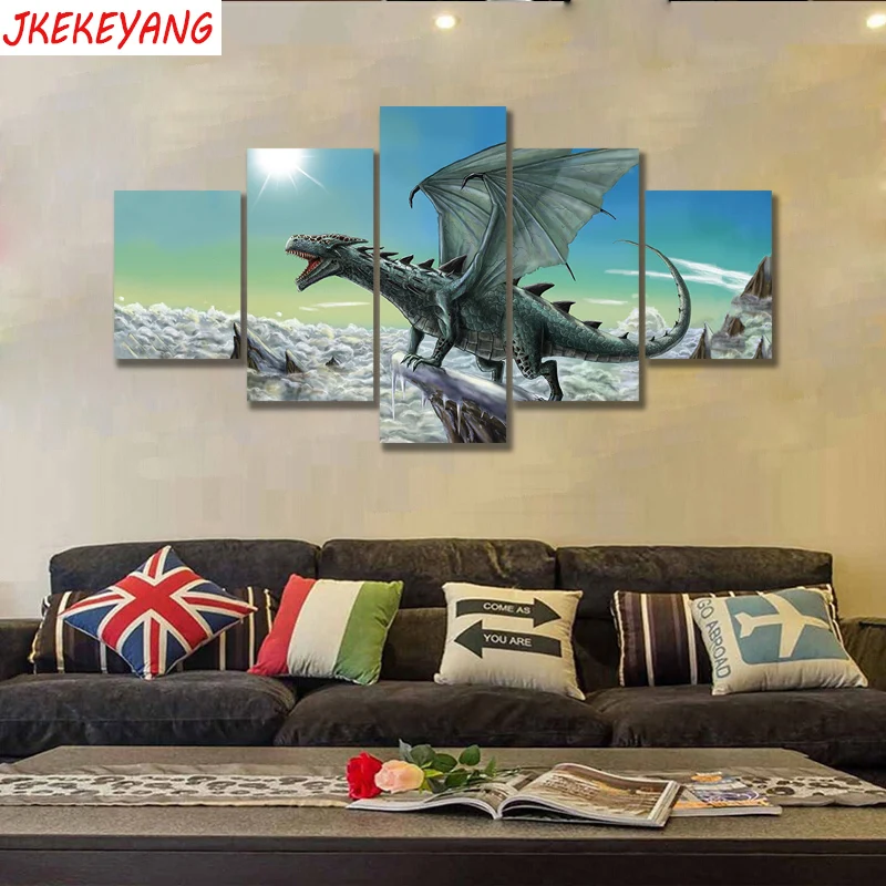 

Full Square/Round Drill 5D DIY diamond painting 5pc dragon Pictures mosaic Diamond Embroidery Wall Arts J2185