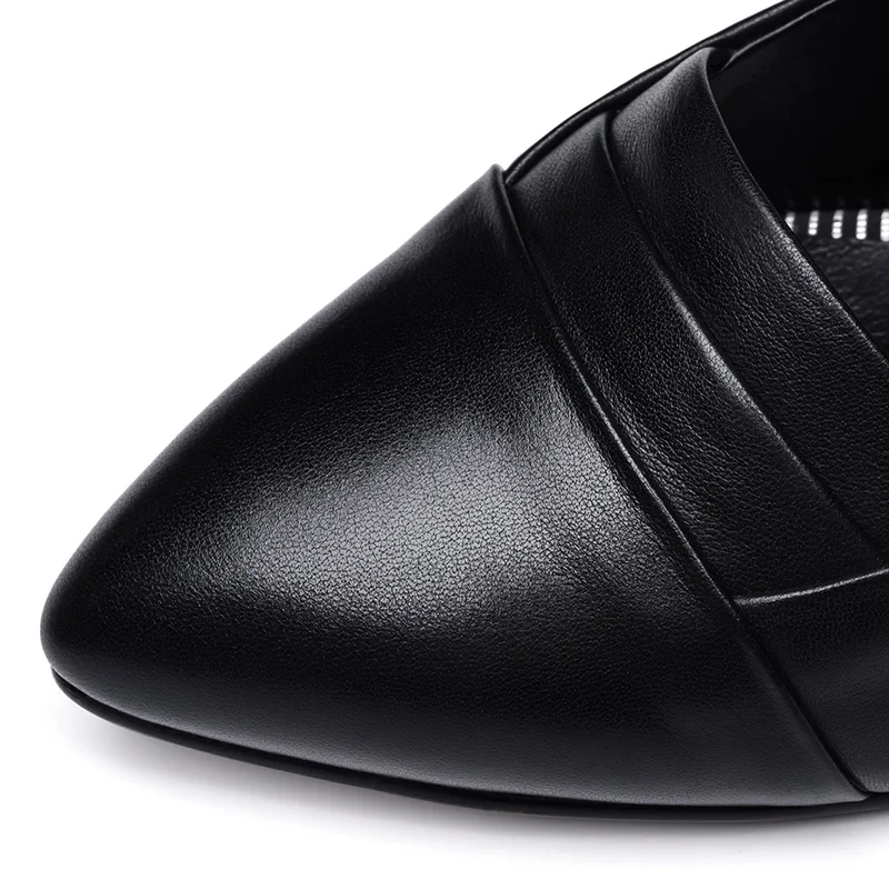 Вселенная E019 размера плюс офисные женские туфли из натуральной кожи Удобные