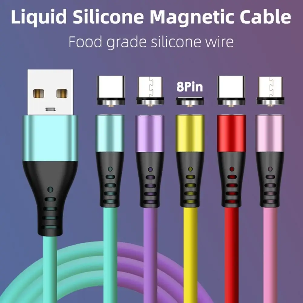 

3A Magnetic QC3.0 Fast Charging Cable Micro USB Type-C Plug for iPhone Android