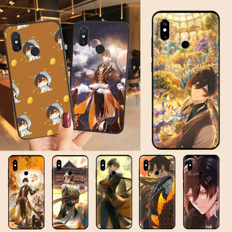 hot game zhongli genshin impact phone case for xiaomi redmi note 7 8 9 t max3 s 10 pro lite luxury brand shell funda coque free global shipping
