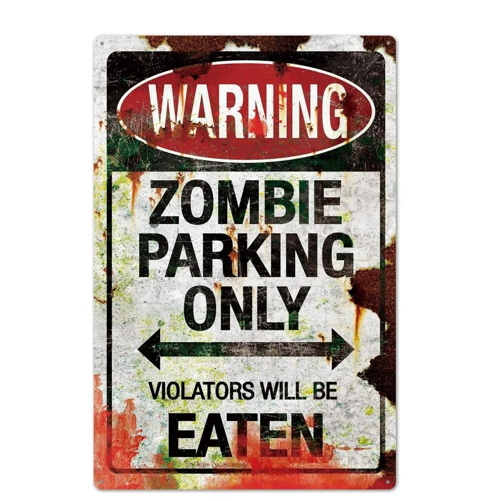 

Tin Sign Beware Danger Zombie Poster Wall Decor Art Plaque Metal Signs Shabby Iron Poster For Music Cafe Pub Club Bar