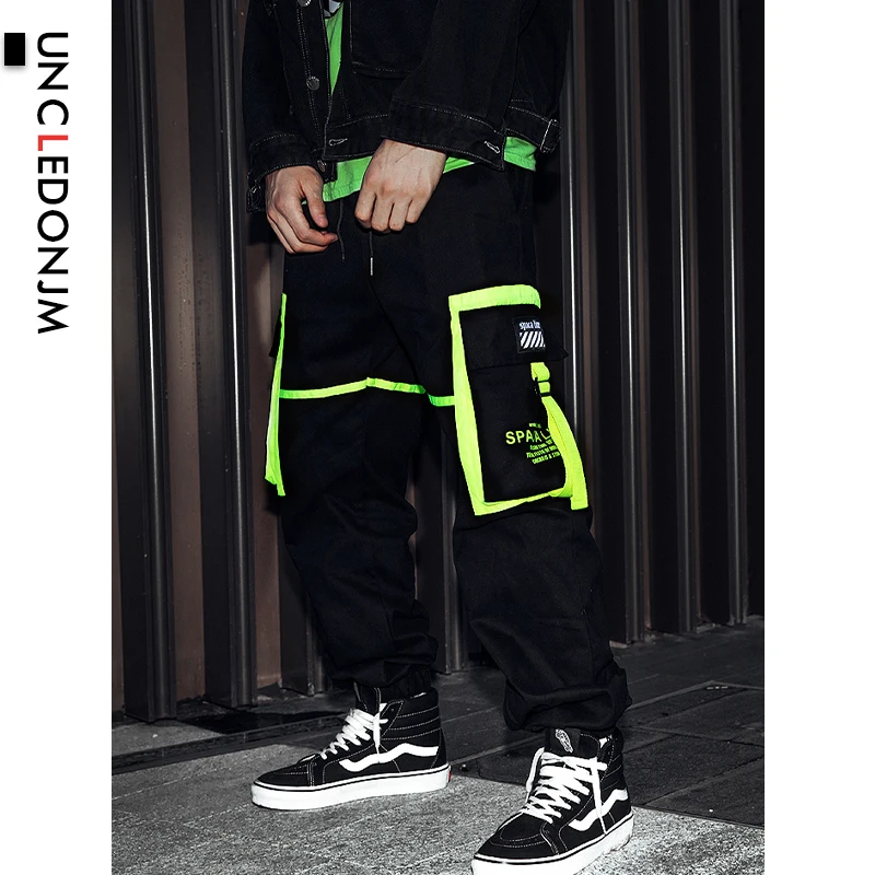 UNCLEDONJM зеленые штаны карго с множеством карманов Штаны уличная тактическая