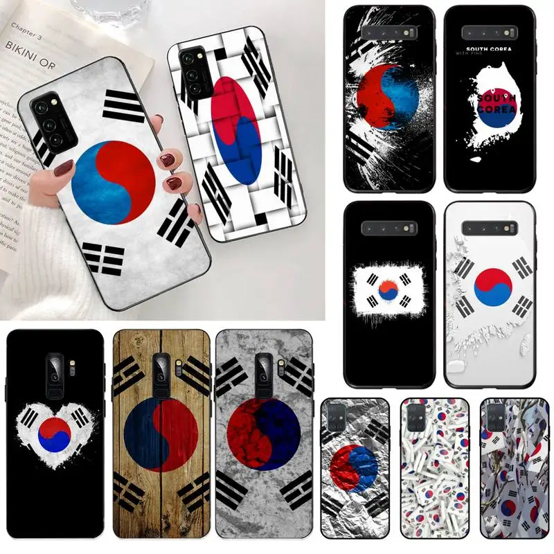 

YJZFDYRM South Korea Flag Bling Cute Phone Case for Samsung S20 plus Ultra S6 S7 edge S8 S9 plus S10 5G lite 2020