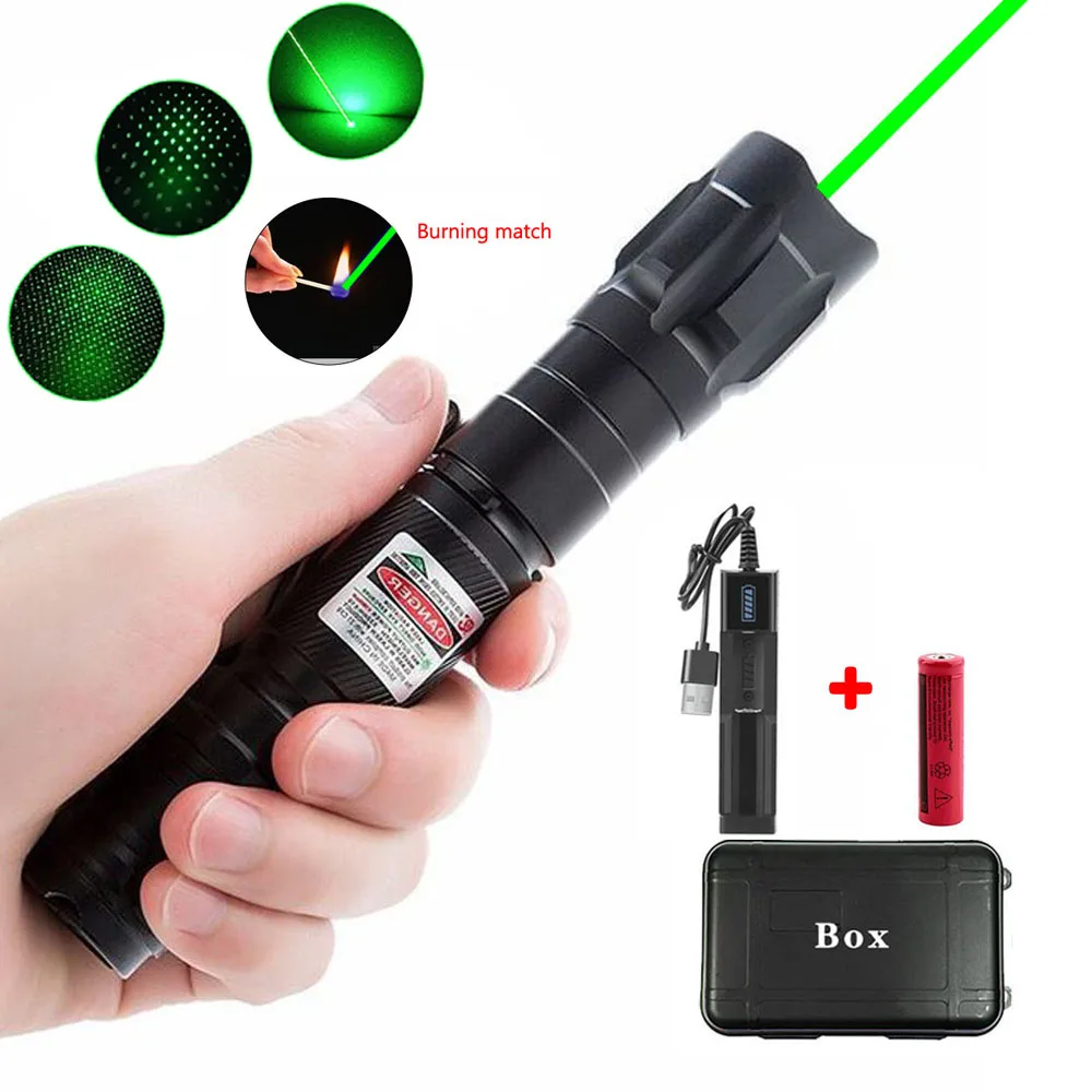 

High Power Super Laser Pointer 009 Burning Laser Pen 532nm Green Light USB Charge Visible Beam Powerful 10000m Lazer Pen Cat Toy