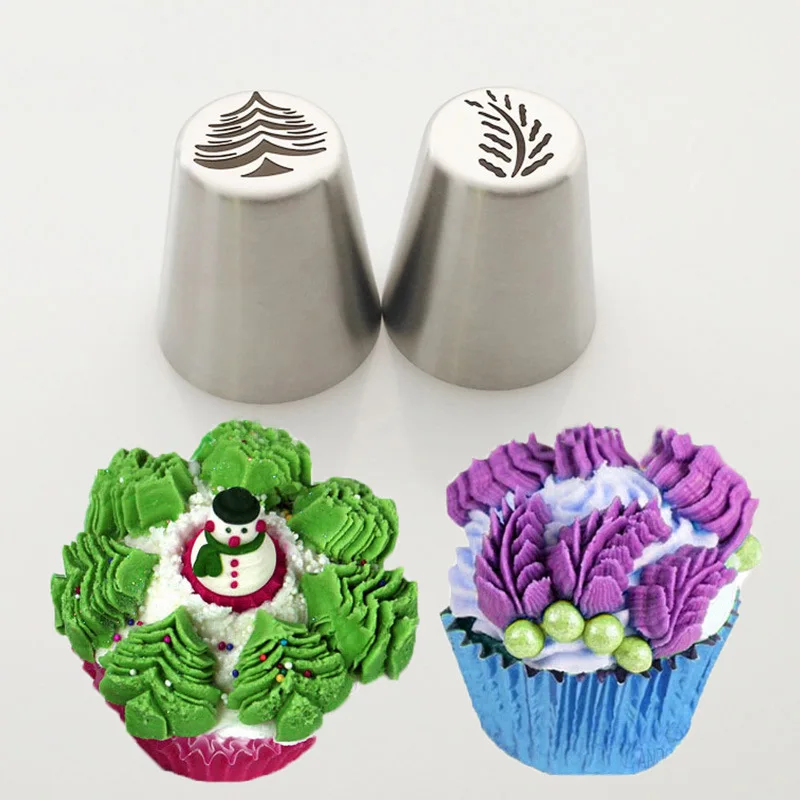 

1/2pcs Stainless Steel Russian Nozzle Icing Tips Piping Christmas Tree Snow Cake Cookie Baking Pastry Decoration Tools
