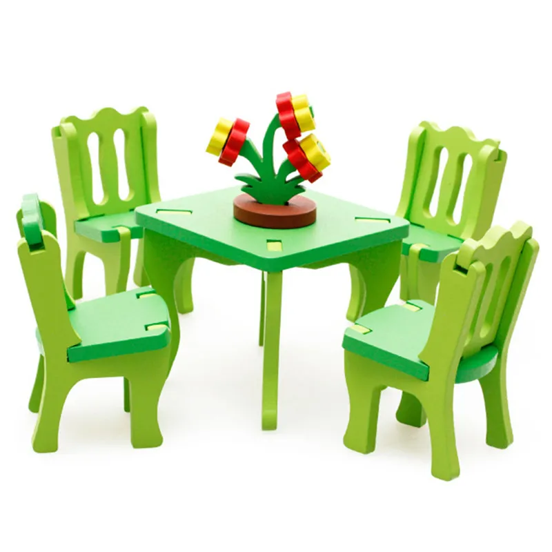 

Деревянные 3D Пазлы для детей, 1 набор, обучающая игрушка «сделай сам», деревянная 3D Сборка, модель, пазл, домашний стол, стул, комод, игрушки-па...