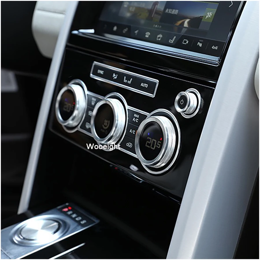 Wooeight Silver Central Control Air Conditioning AC Button Trim Window Panel Frame Fit For Land Rover Discovery 5 LR5 2017-2020 |