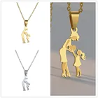 Ожерелье-цепочка из нержавеющей стали для мамы и дочки, серебристые ожерелья, подвески, ювелирные изделия, подарок на день матери и Рождество