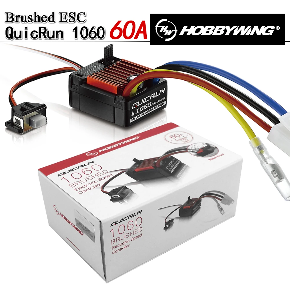 Оригинальный матовый электронный контроллер скорости HobbyWing quirun 1060 60A ESC для 1:10