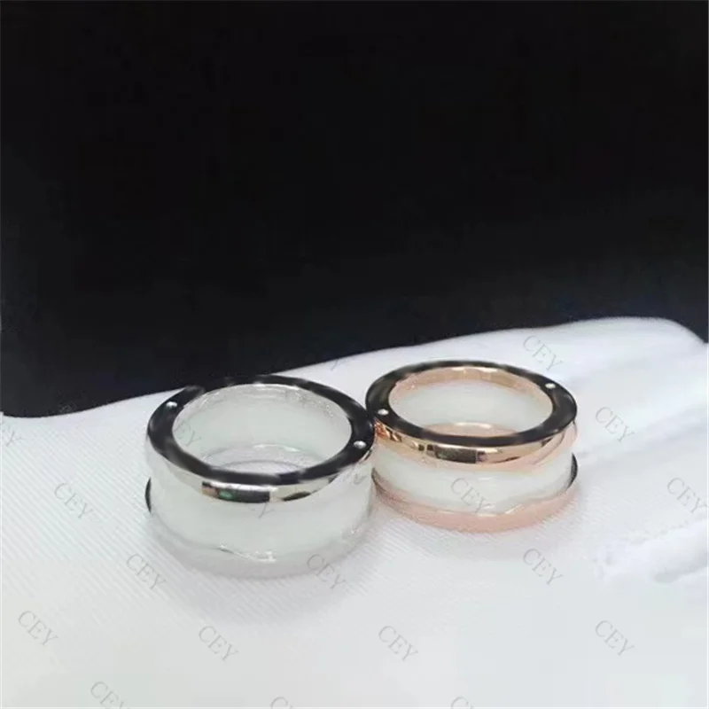 

S925 sterling silver simple two-ring ring rose gold temperament personality style holiday gift party event banquet attended
